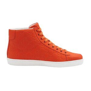 GUCCI MEN HIGH TOP ORANGE SNEAKERS